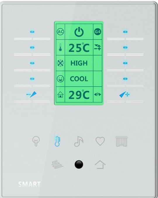 کلید هوشمند ترموستاتیک برای کنترل روشنایی و سیستم گرمایش سرمایش